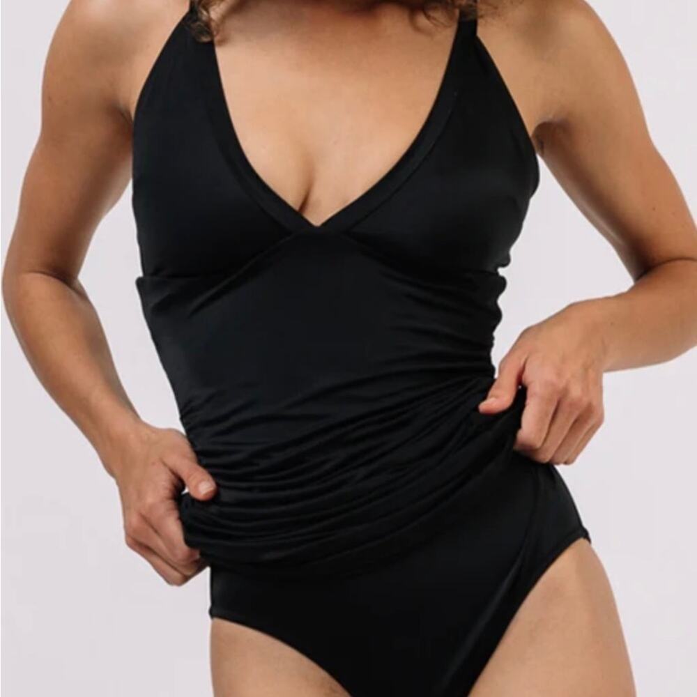 We are HAH It Suits U 1 Piece Black Convertible Swim and Dress Size XS NWT